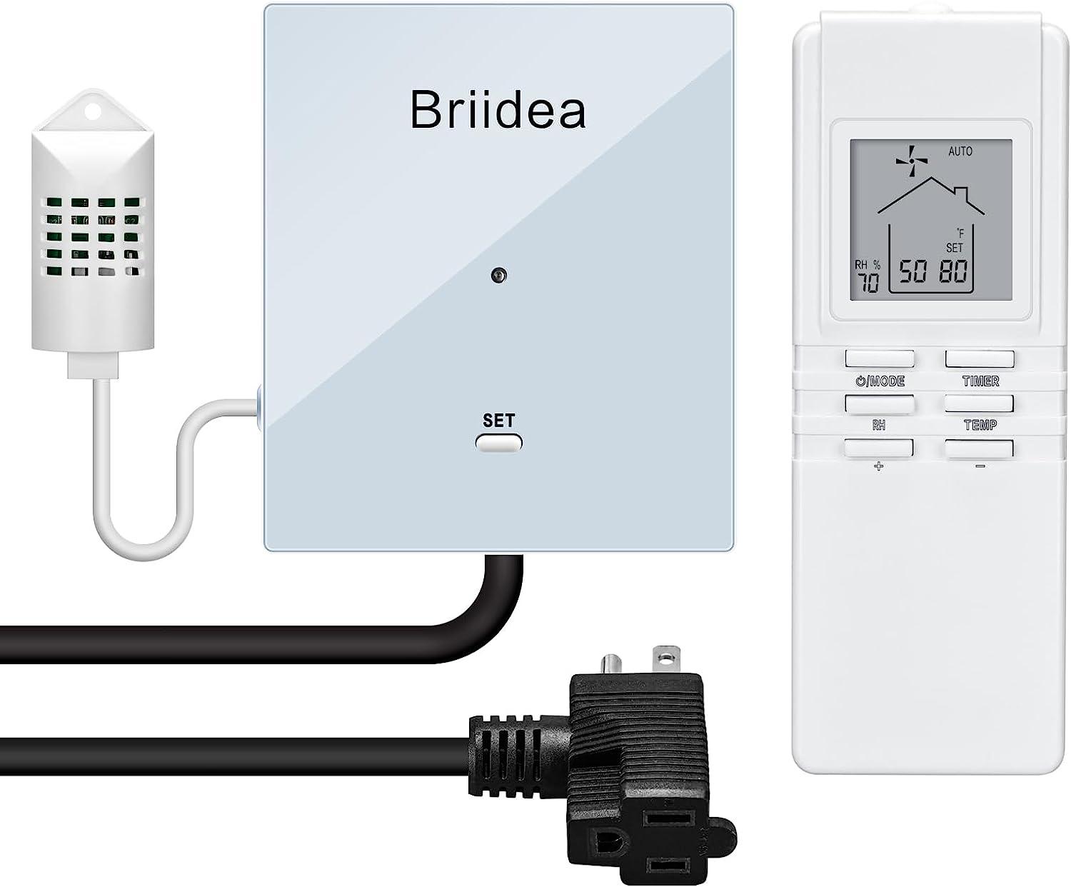 briidea Exhaust Fan Remote Control Kit, Attic Fan Thermostat Control K
