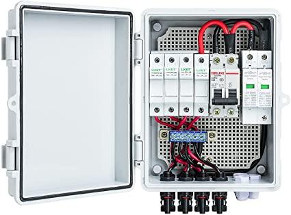 Solar Combiner Box, Briidea PV Combiner Box 4 String with 10A Circuit