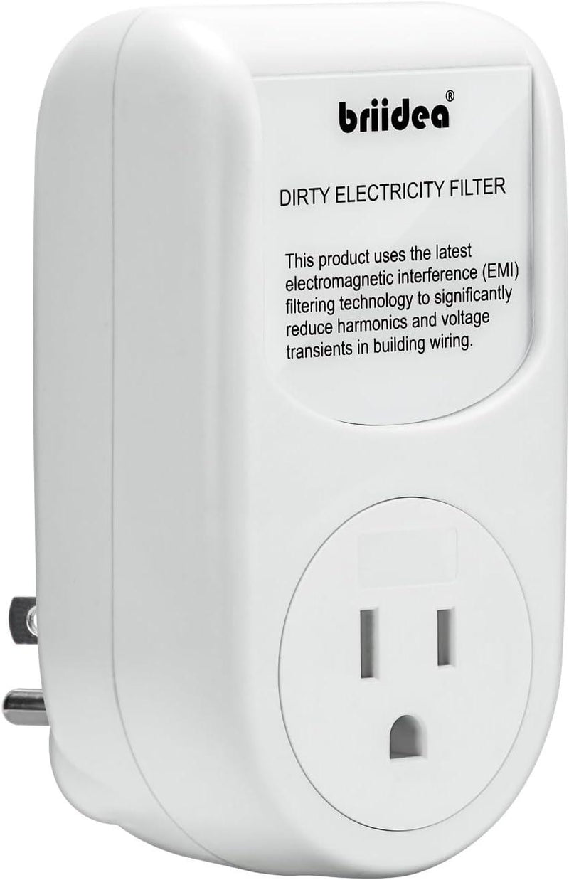 Briidea Dirty Electricity Filters Reduce High-Frequency Noise Caused by Electronic Devices, Provides a Stable and Clean Power Supply for You, Extend the Lifespan of Electric Device, White