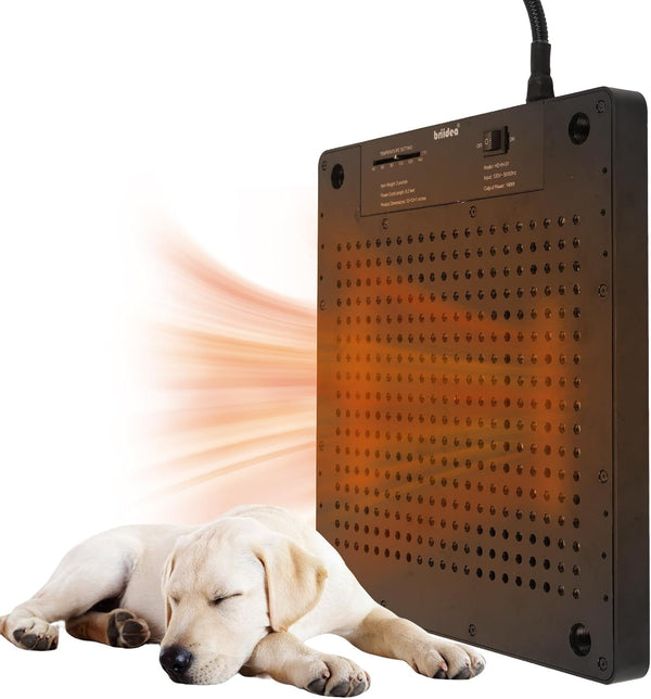 Briidea 140W Dog House Heater, 40℉-140℉ Adjustable Temperature & Anti Chew Cord, Ultra-Quiet & Ultra-Thin Design, Heater for Chicken Coops, Rabbit Cages, Cat House, Keep Your Pets Warm in Winter