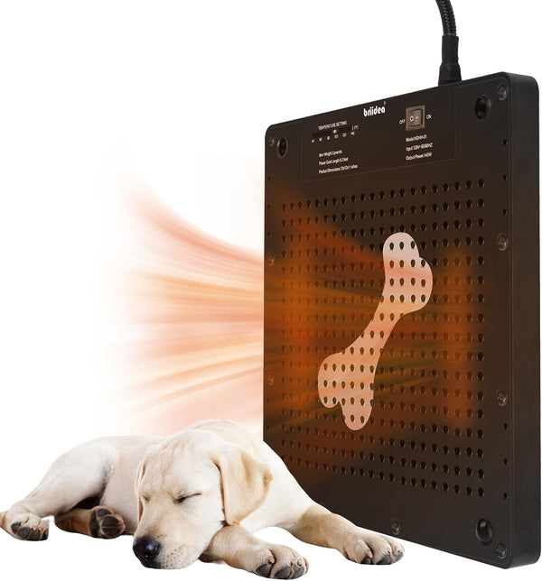 Briidea 140W Dog House Heater, 40℉-140℉ Adjustable Temperature & Anti Chew Cord, Ultra-Quiet & Ultra-Thin Design, Heater for Chicken Coops, Rabbit Cages, Cat House, Keep Your Pets Warm in Winter