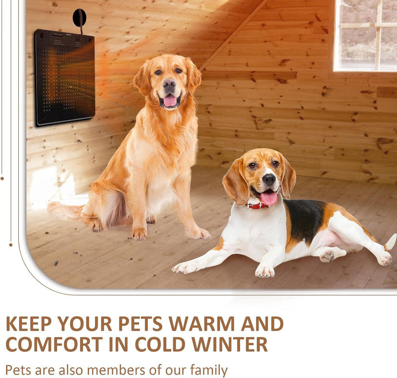 Briidea 140W Dog House Heater, 40℉-140℉ Adjustable Temperature & Anti Chew Cord, Ultra-Quiet & Ultra-Thin Design, Heater for Chicken Coops, Rabbit Cages, Cat House, Keep Your Pets Warm in Winter