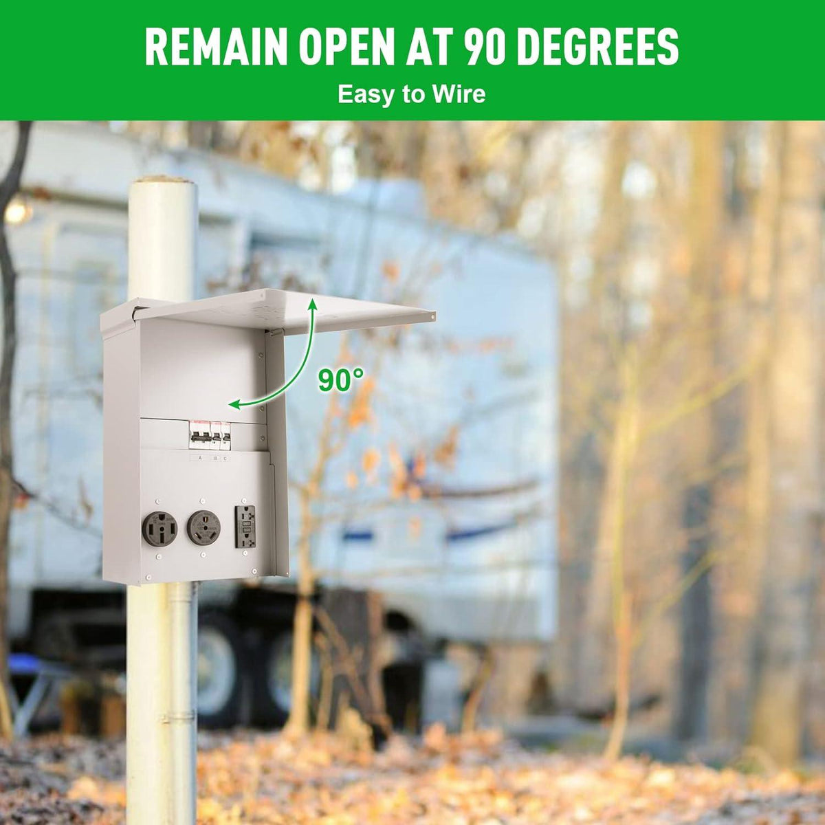 Temporary Power Outlet Panel, Briidea RV Panel Outlet with a 20, 30, 50