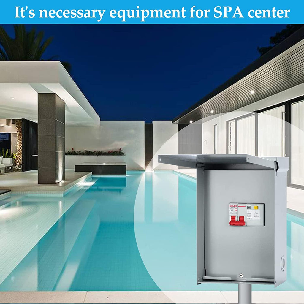 Briidea 50 Amp Spa Panel with 3-Pole 50 Amp GFCI Breaker, IP 65 Waterp