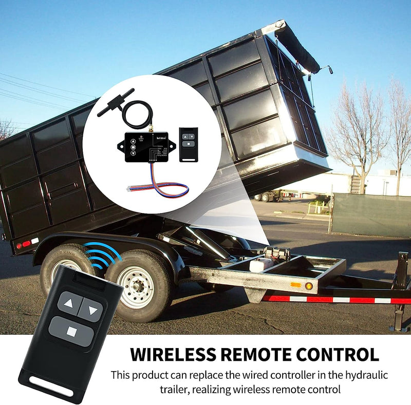 Wireless Dump Trailer Controller, Briidea Wireless Remote Control for 3-Wire/4-Wire Hydraulic Trailer Controller