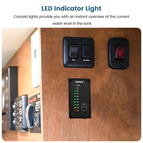 briidea RV Tank Sensor Monitor Panel, RV Water Tank Level Monitor with
