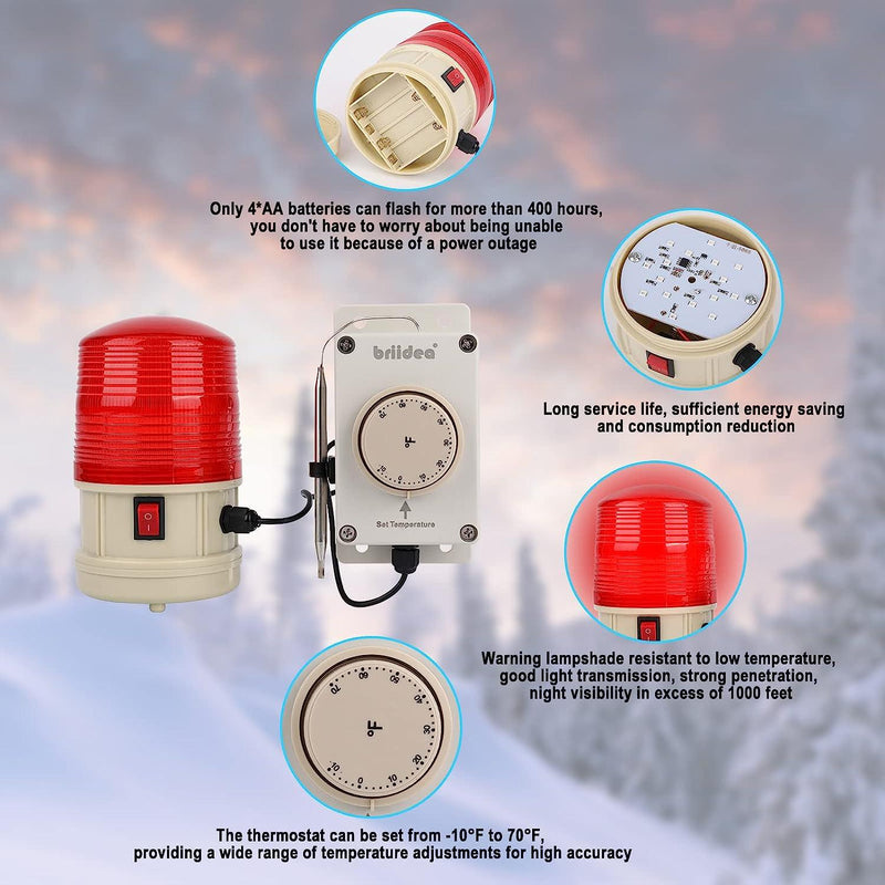 briidea Temperature Warning Light, Low Temperature Warning Light Can S
