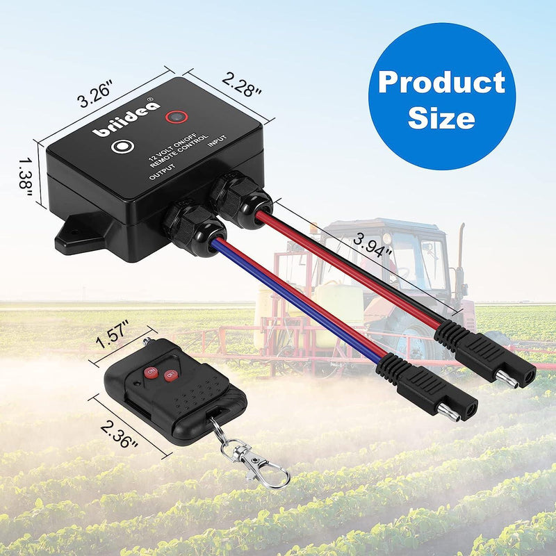 Briidea 12 Volt Wireless Remote Control Switch for Agricultural Spraye