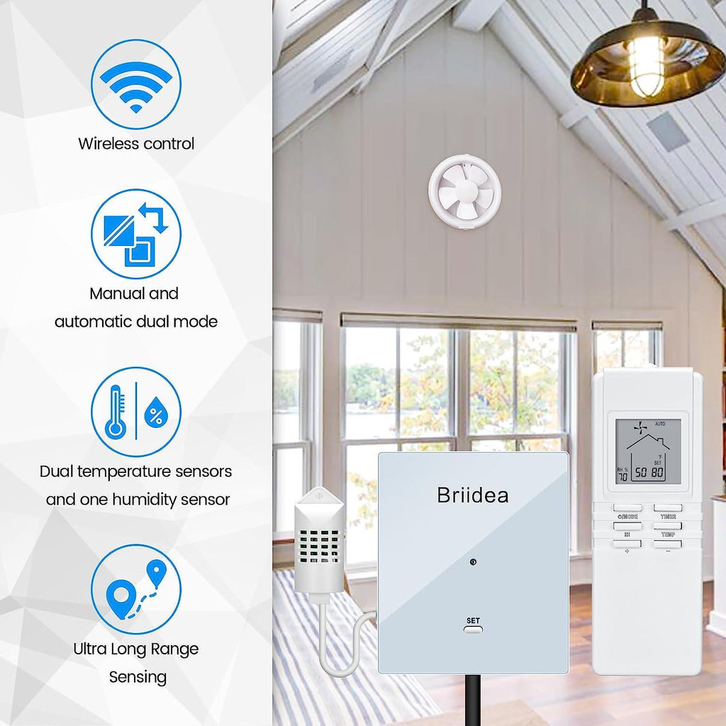 Briidea Electric Humidifiers for Cabinet (10-50 Cubic ft.), 60% RH~80% RH Humidity Setting Values, Perfect Monitoring Temperature and Humidity, 12V