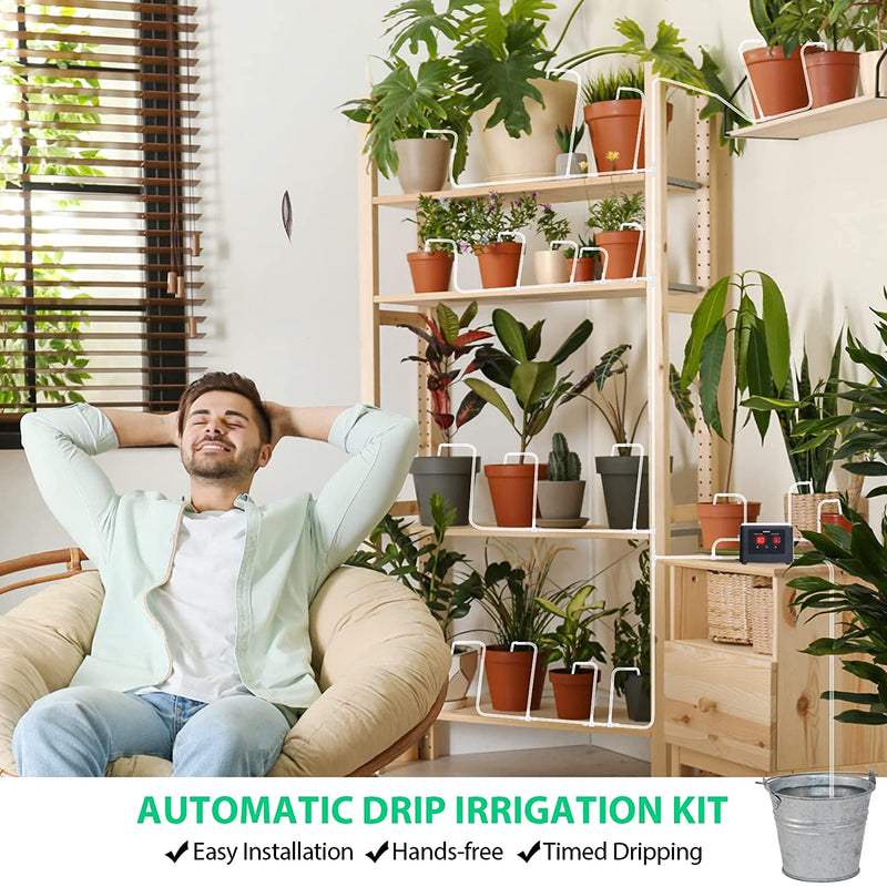 Briidea Automatic Plant Waterer Indoor, DIY Drip Irrigation Kit for Vacation