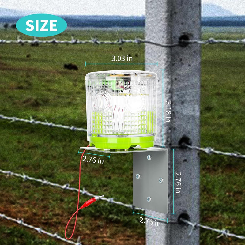 Electric Fence Indicator Light, Briidea Solar Fence Alarm with Light Transmission to 1/2 Mile, Ensure The Normal Operation of The Electronic Fence to Prevent The Invasion of Wild Animals