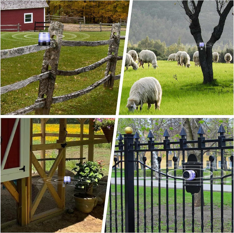 Night Predator Deterrent, Briidea Solar Predator Control Light with Batteries, 360° Highlighting LED Bright to 1.6KM Away, Automatic Turn On at Night, Protect Crops and Poultry