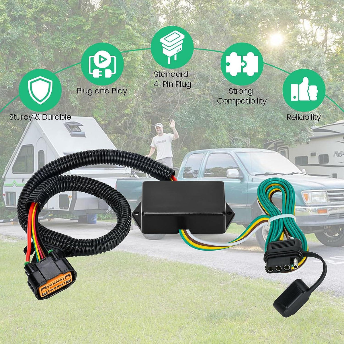 Briidea Custom Trailer Wiring Harness Kit 4 Pin 56420 Compatible with