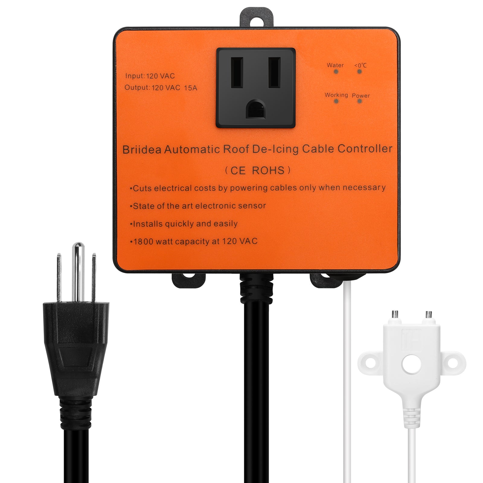 Roof Heating Cable Heat Tape With Thermostat Briidea 1800W Roof De