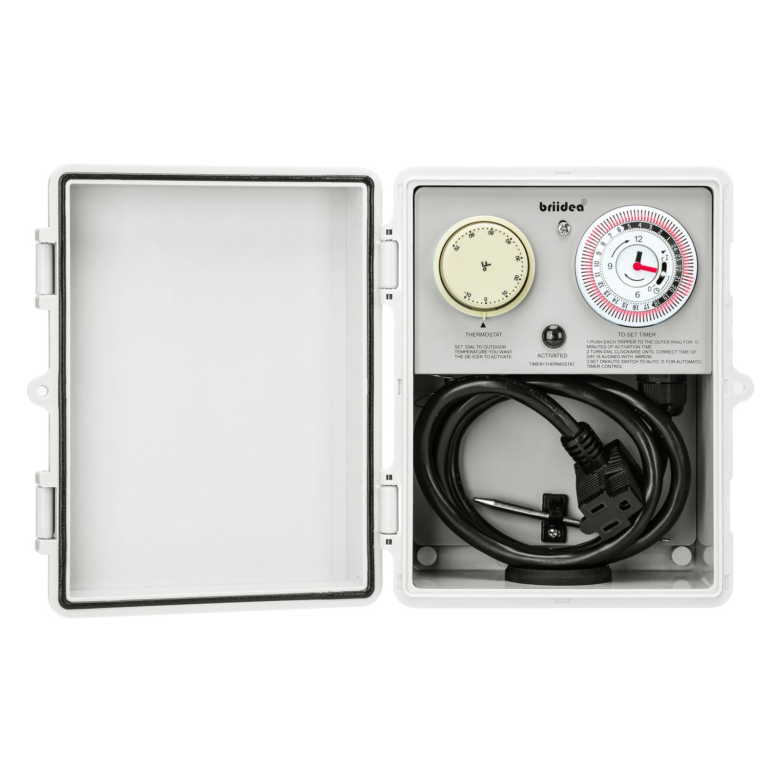 briidea De-Icer Timer & Temperature Controller, De-Ice Control Box Aut
