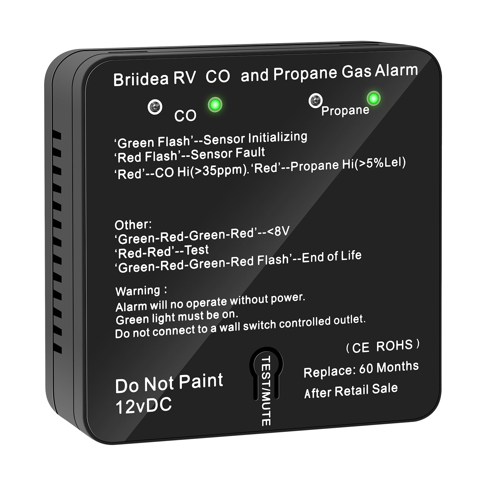 Detector Manual Briidea Dual LP/CO Alarm With Separate LED Indicator Light 837403 Detector Manual Briidea Dual LP/CO Alarm With Separate LED Indicator Light 837403