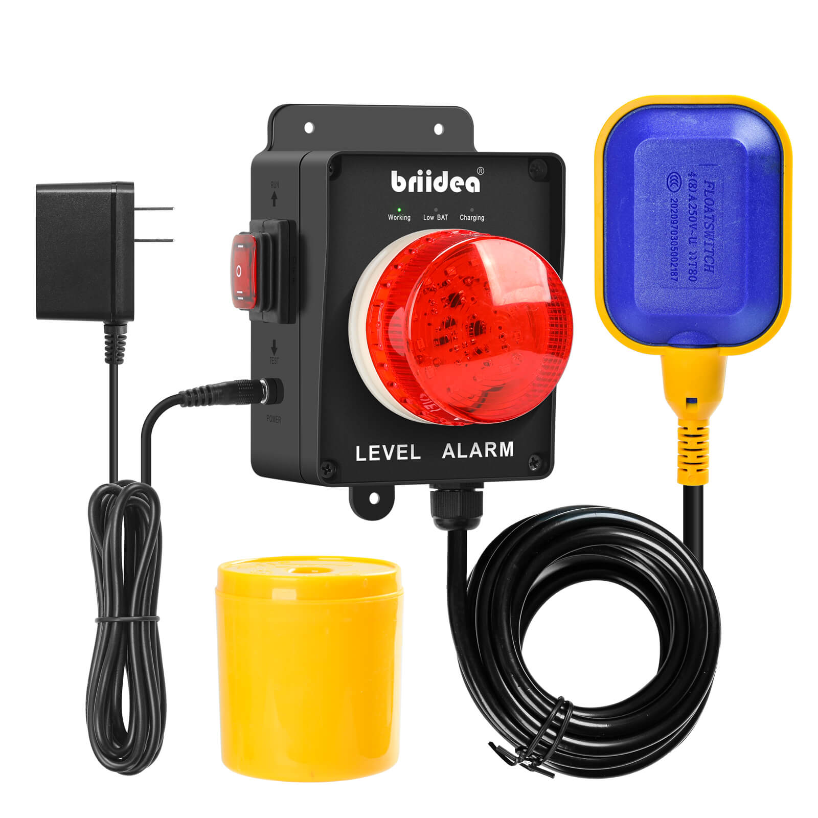 Briidea Sump Pump Alarm With 110dB Alert - High Water Alarm For Basements, Septic Tanks & Ponds