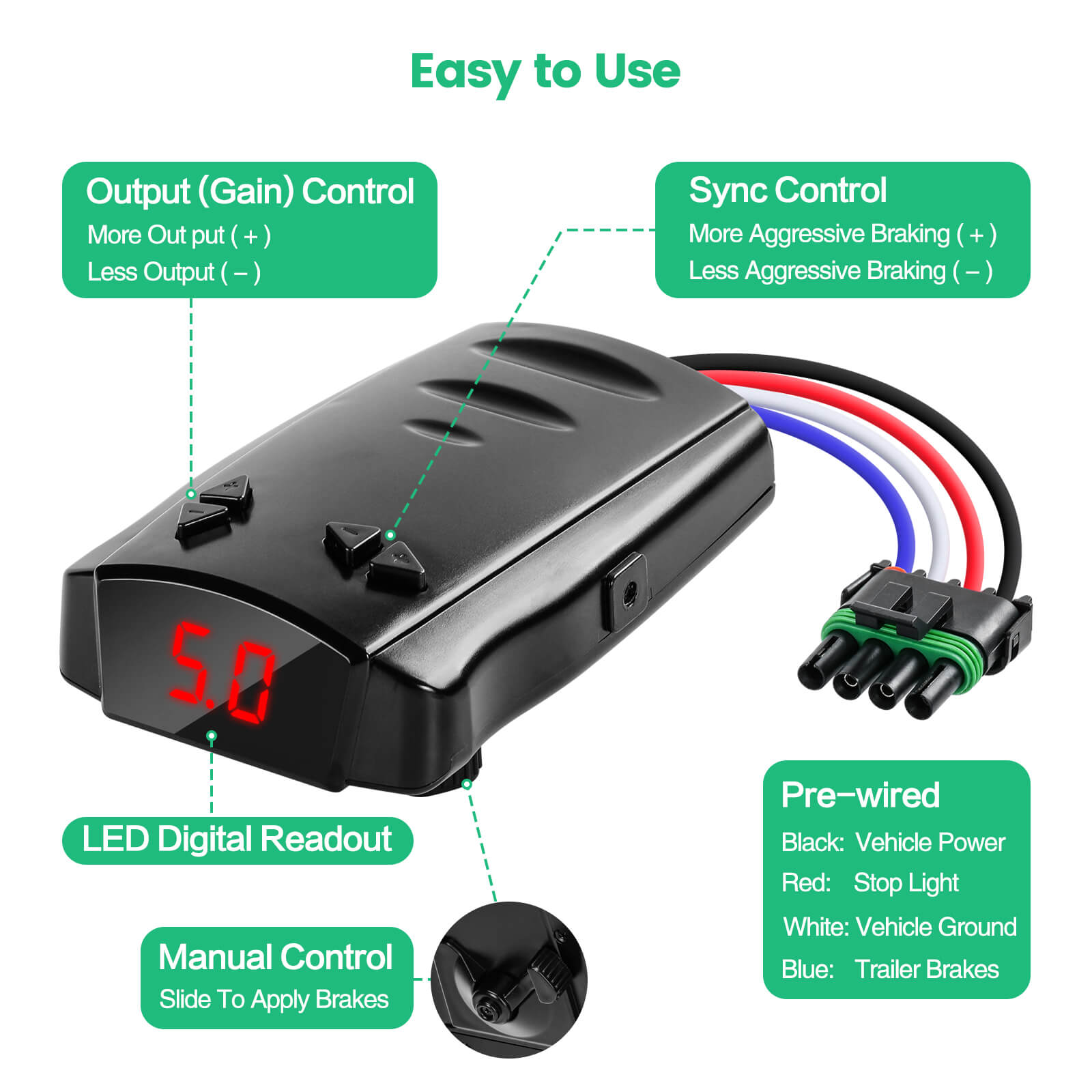 briidea Trailer Brake Controller, Time-Delay Brake Controller, Easily