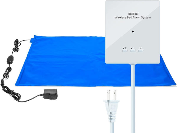 briidea Bed Alarms and Fall Prevention for Elderly with 20'' * 28'' Weight Sensing Bed Pad (Wireless Alarm Included)