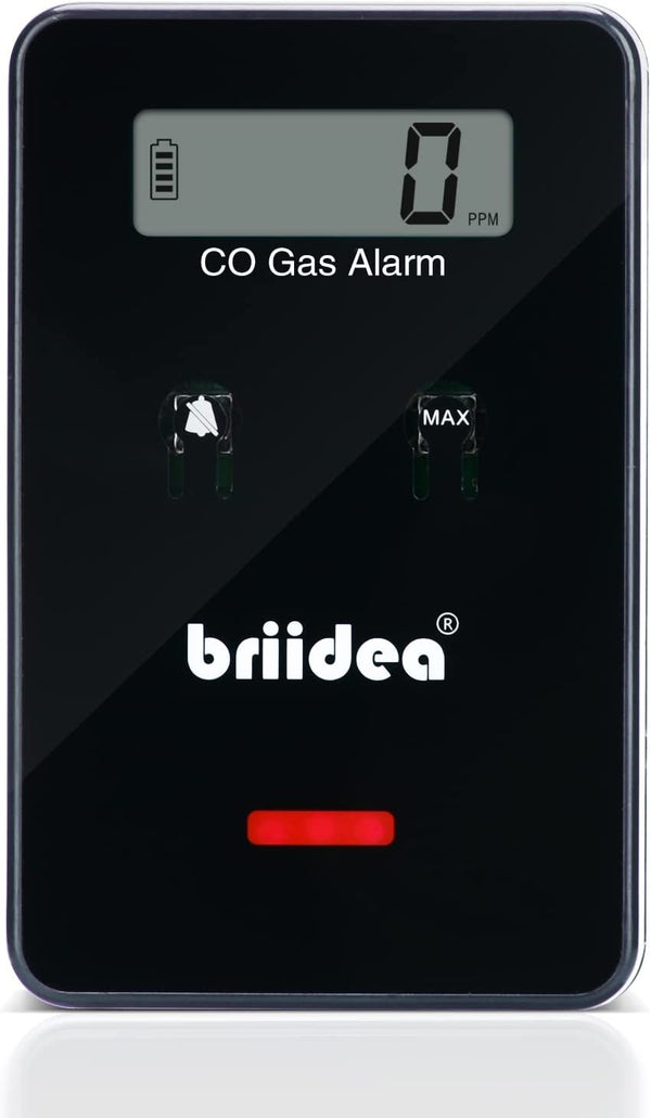 Carbon Monoxide Detector for Car, Briidea Low-Level Fast 9ppm Alarm CO Detector, Widely Used in Vehicles Aircraft Travel Bus Trucks, Black