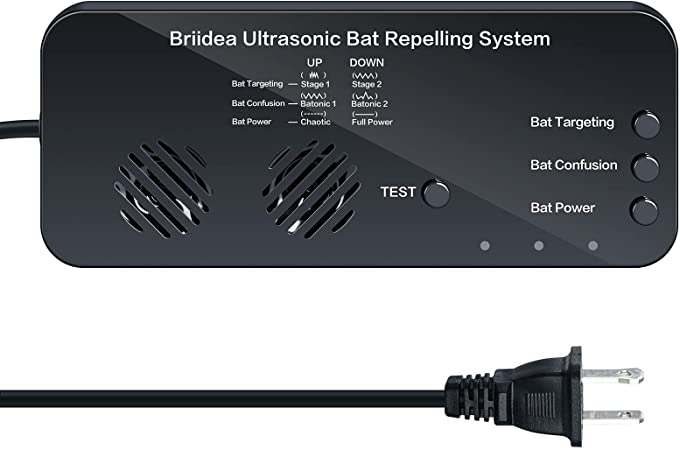 briidea Ultrasonic Bat Removal, Bat Away System, Demands Bats to Flee, Human and Pet Safe