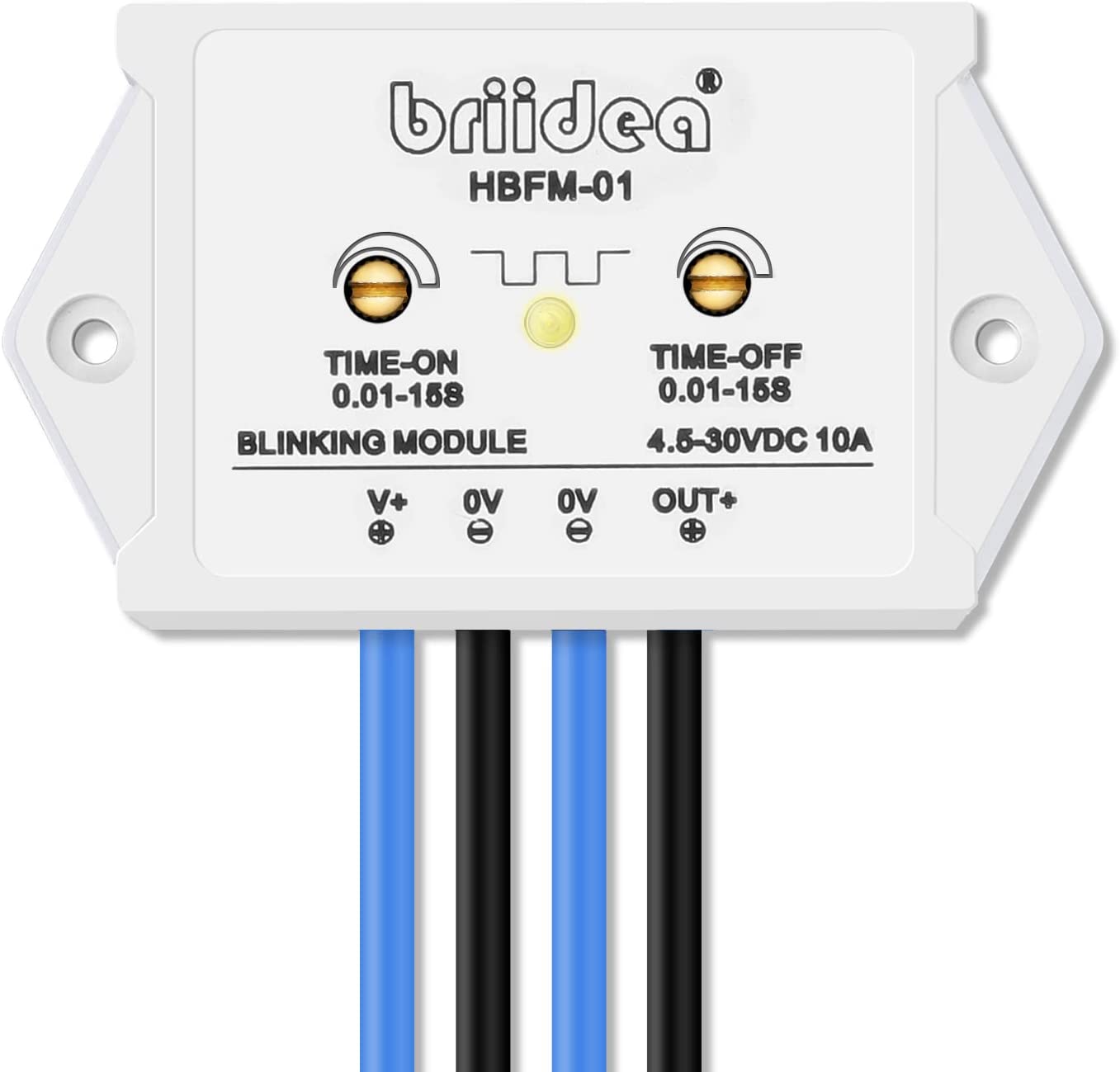 Briidea 10 Amp Blinking Flasher Module DC 4.5-30V Suitable for Various Warning Lamp, Waterproof