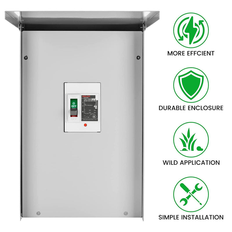 200 Amp Disconnect Outdoor Circuit Breaker Enclosure, Briidea Electrical Panel with Main Breaker, IP 65 Waterproof Suitable for Outdoor