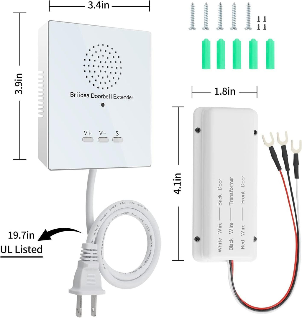 Doorbell Extender, Briidea Doorbell Extender for Wired Doorbell, Conve