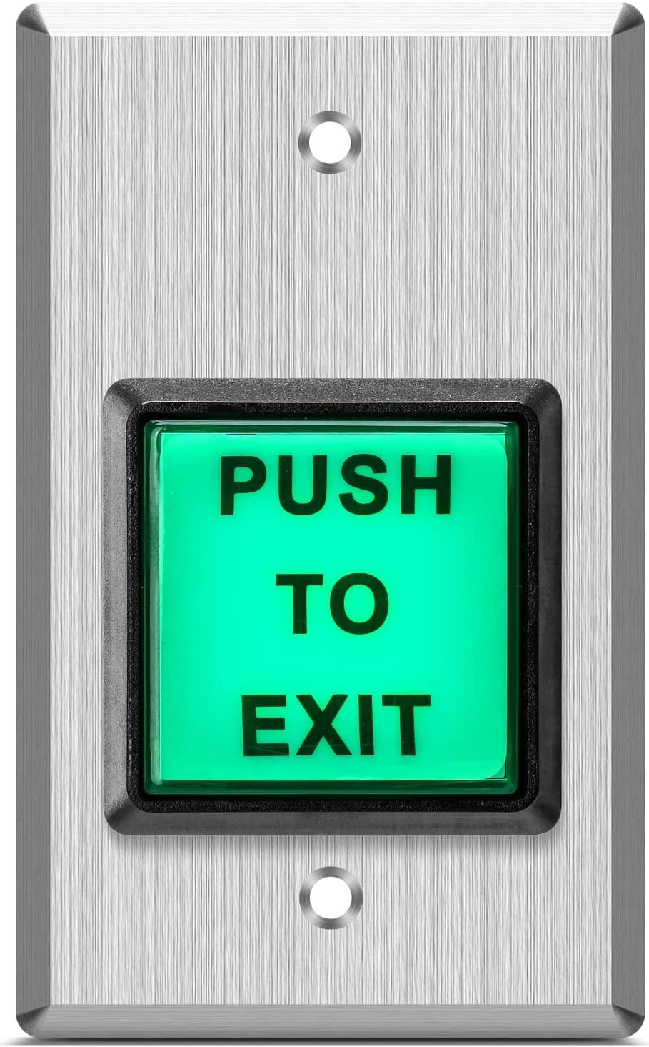 Push to Exit Button, Briidea Indoor Green Square Request to Exit Butto