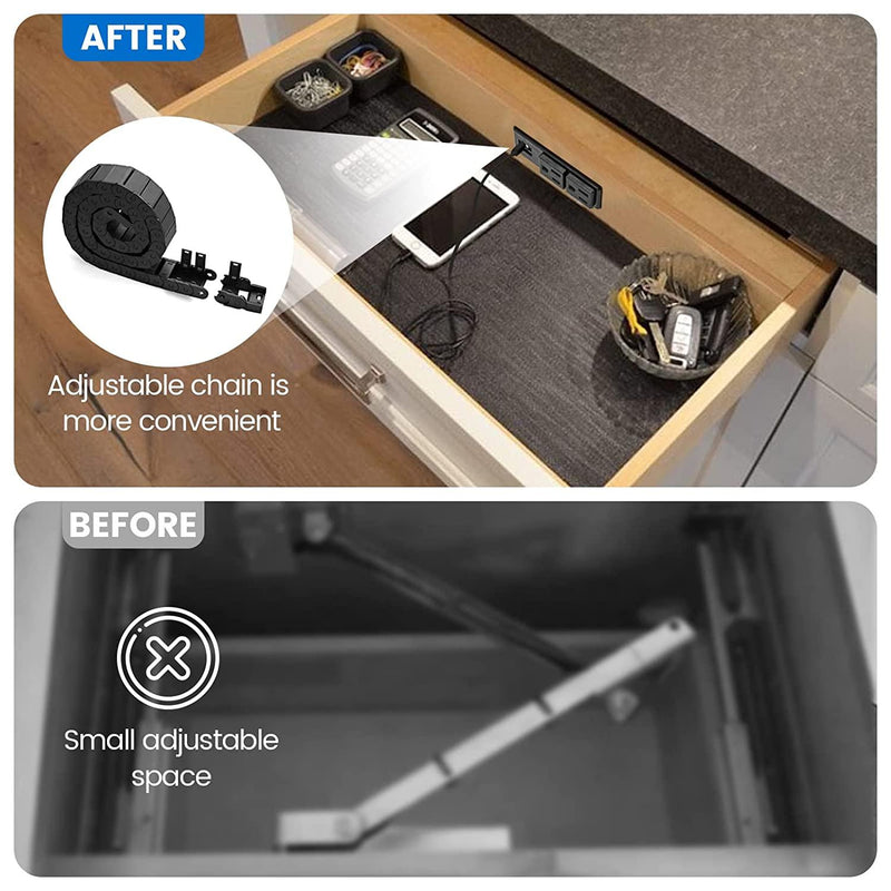 Briidea Drawer Outlet Kit with Two 15Amp AC Outlets, a Necessary Storage Assistant for Bathroom, Bedroom, Kitchen