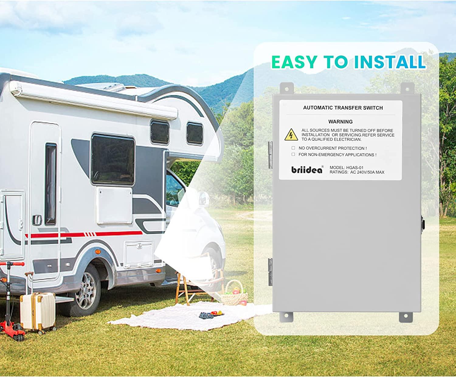 Transfer Switch For Rv RV Transfer Switch, Briidea 50 Amp Automatic Transfer Switch for RV, S ...