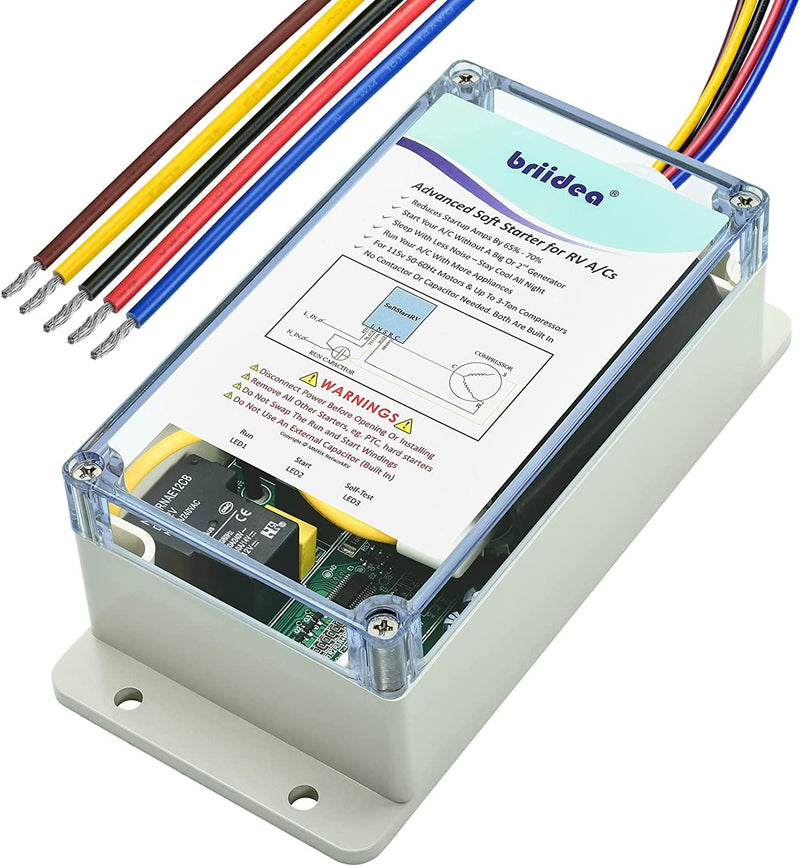 Soft Start for RV Air Conditioner, Briidea Soft Starter Enables Easy Start an A/C & Appliances on RV Power with a Small Generator