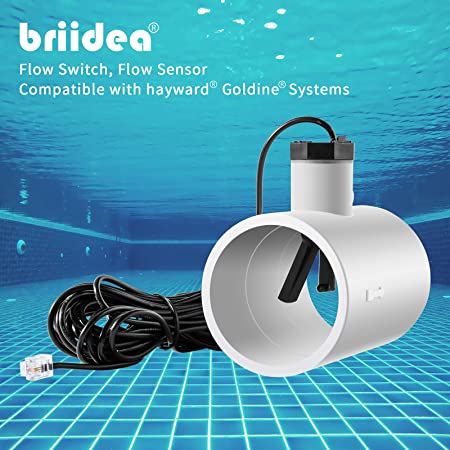 Briidea Flow Sensor with Tee for Hayward Salt System, Compatible with Hayward Goldline System