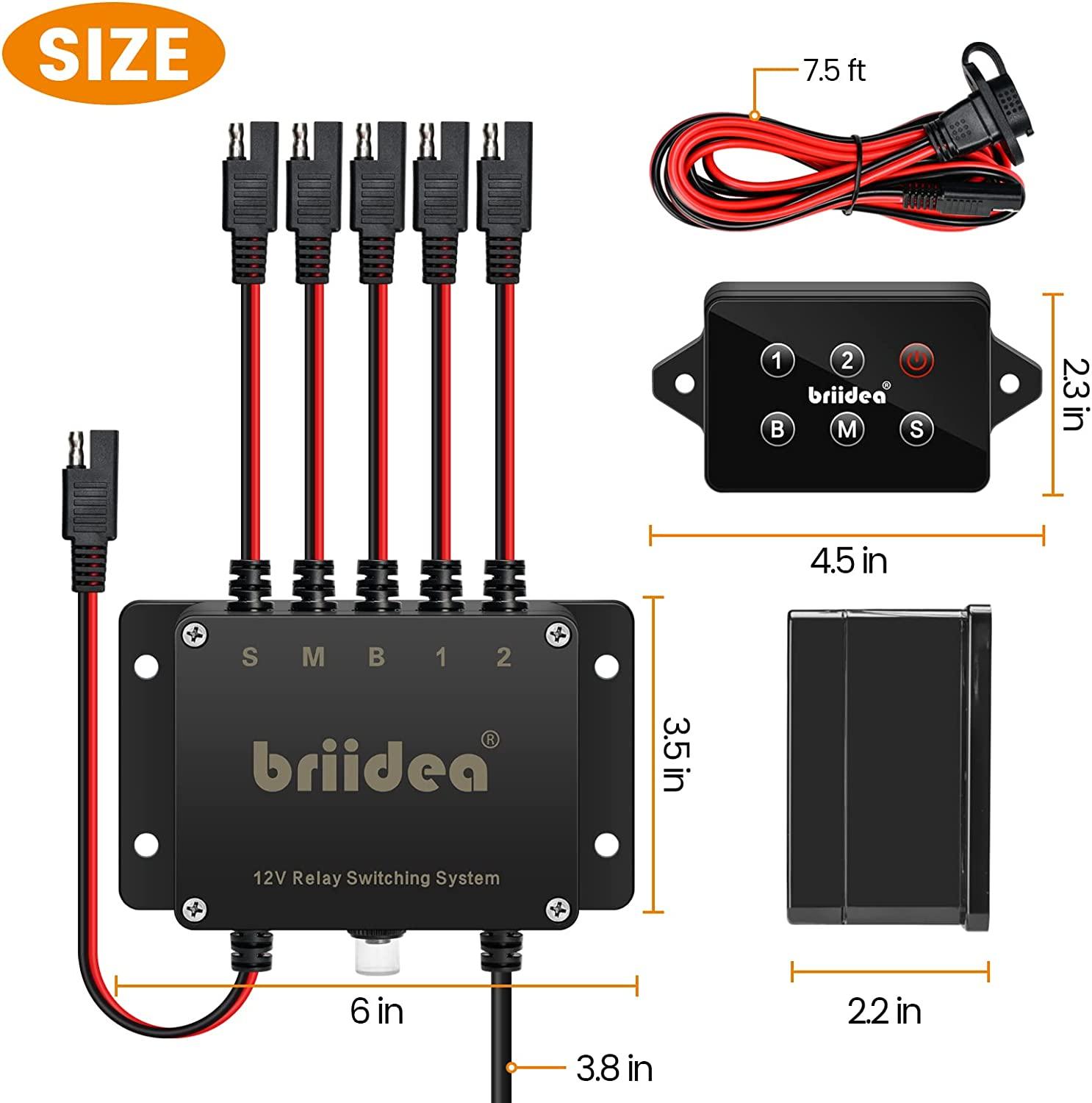 Yak Power System, Briidea Plug-ANG-Play SAE Power Switching System, Waterproof IP67, Suitable for Ships Kayaks ATV or UTV