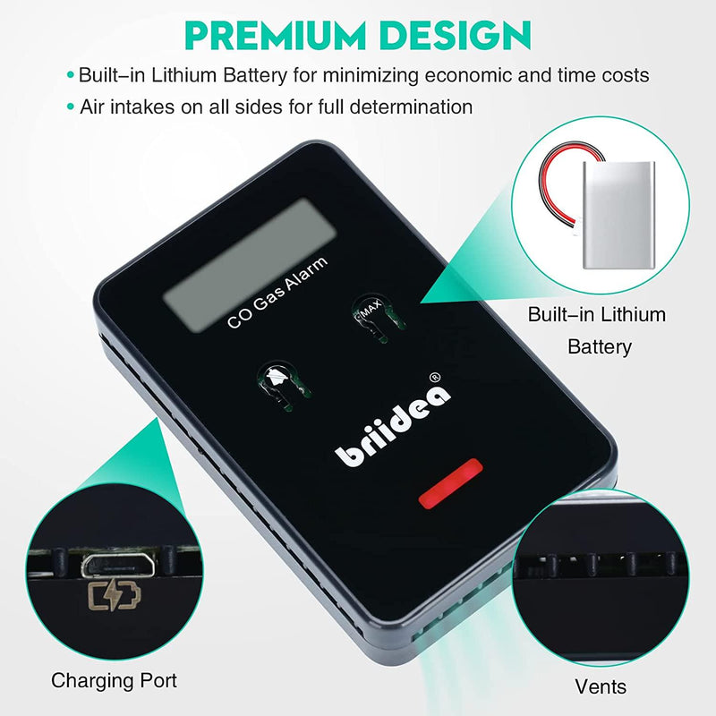 Carbon Monoxide Detector for Car, Briidea LowLevel Fast 9ppm Alarm CO