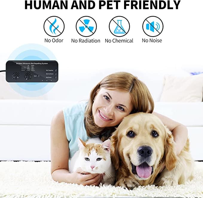 briidea Ultrasonic Bat Removal, Bat Away System, Demands Bats to Flee, Human and Pet Safe