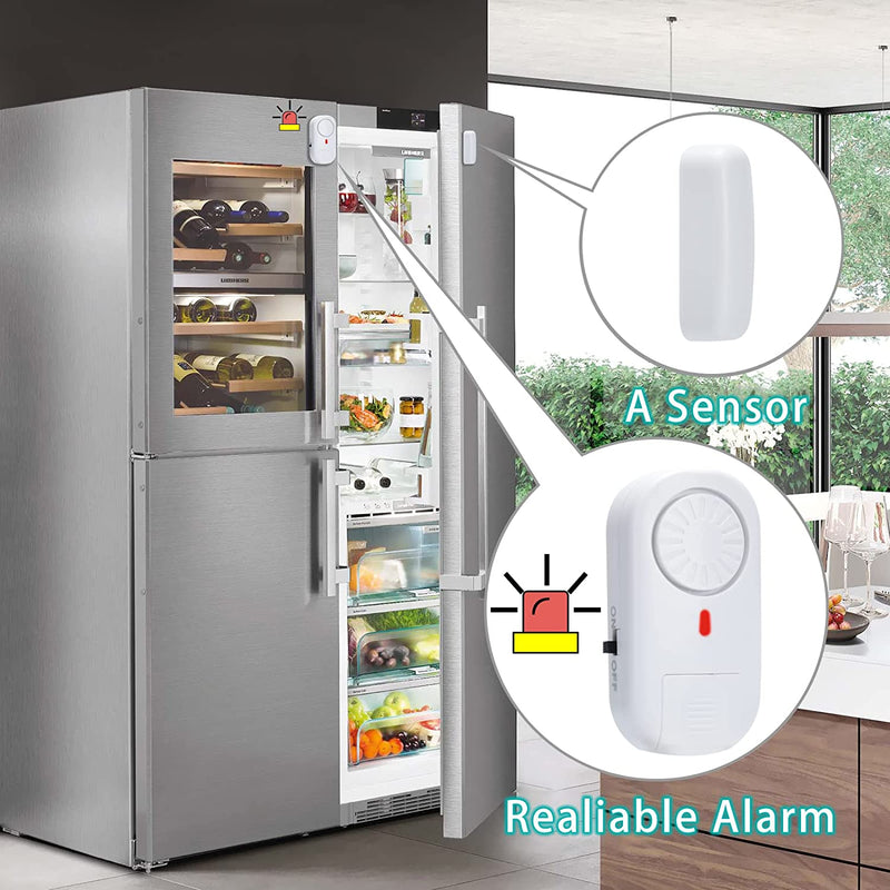Freezer Door Alarm, Briidea Refrigerator Door Alarm When Left Open, with 60/120/180 Seconds Delay Alert, Remind You Close Your Fridge Door, Avoid Food Waste