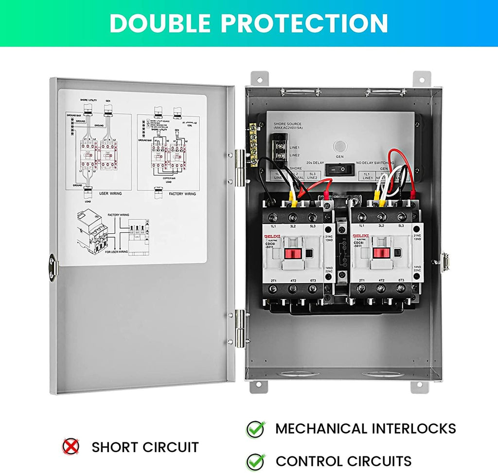 Transfer Switch Inhibit Switch RV Transfer Switch, Briidea Automatic Transfer Switch 50 Amp Applied t