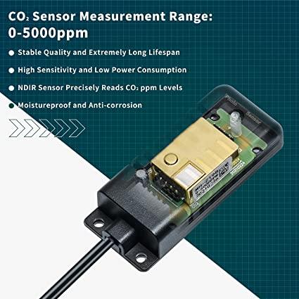 Briidea Newest CO2 Monitor with Remote Sensor, Control Photocell